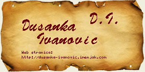 Dušanka Ivanović vizit kartica